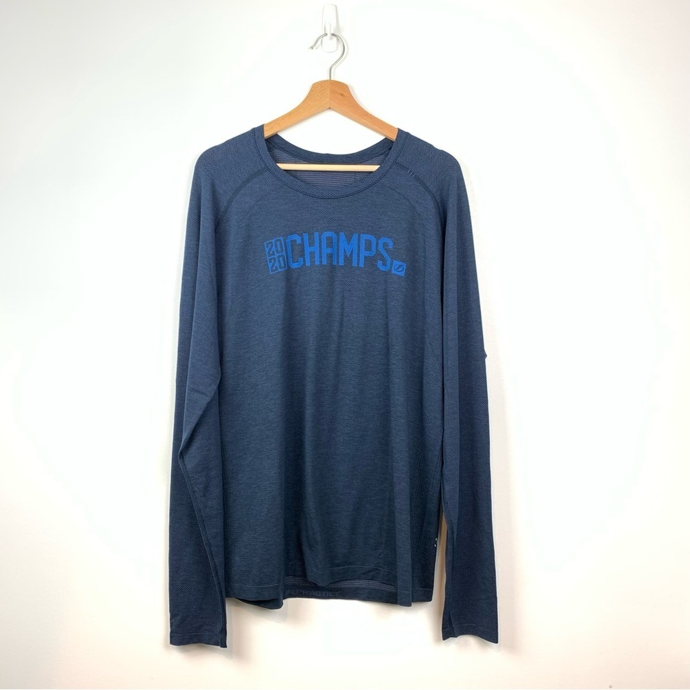Lululemon Metal Vent Tech Long Sleeves Blue Sz XL Champs 2020 Lightning Hockey